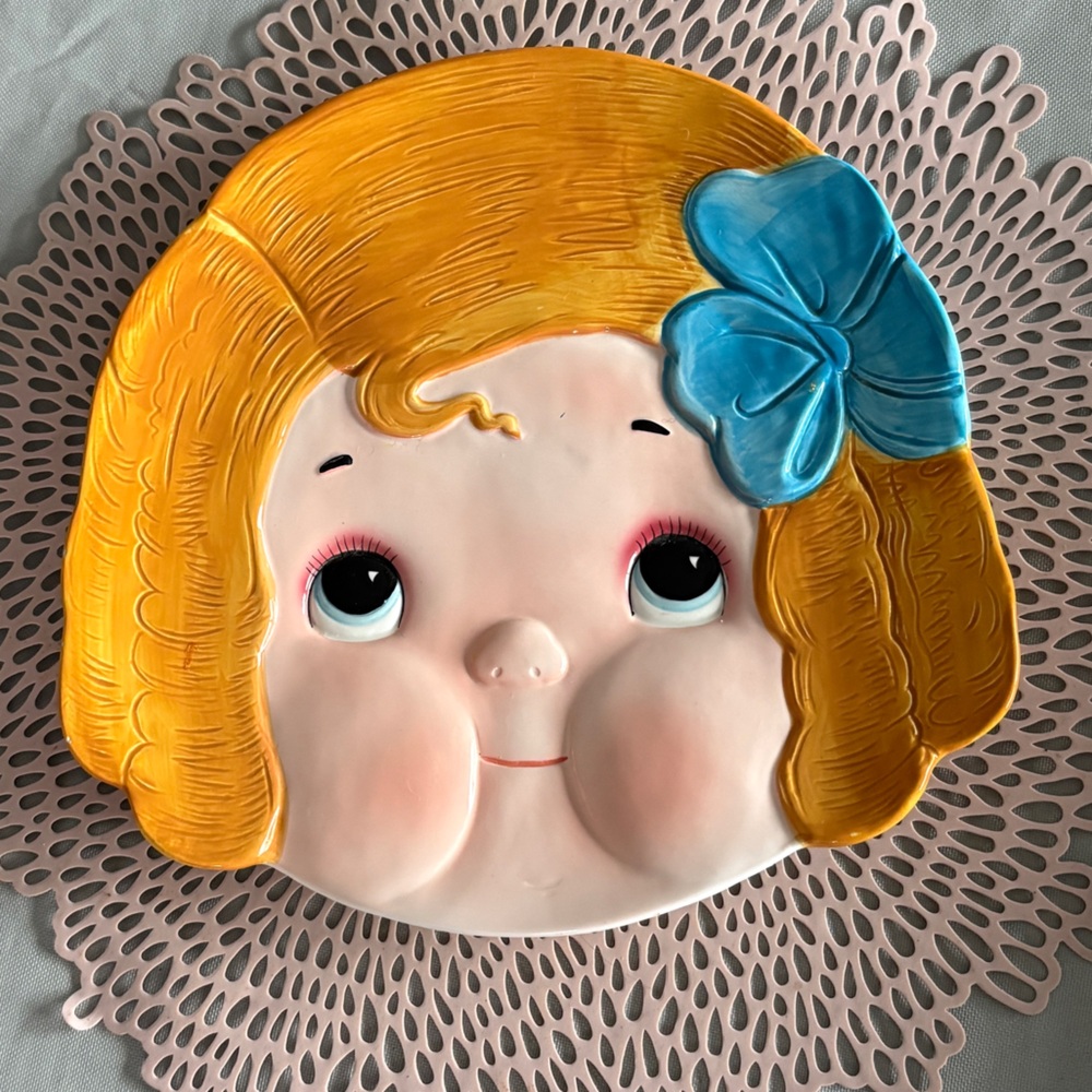 Dolly Dingle Collectible Hand Painted Vintage Plate Accent Doll Decor